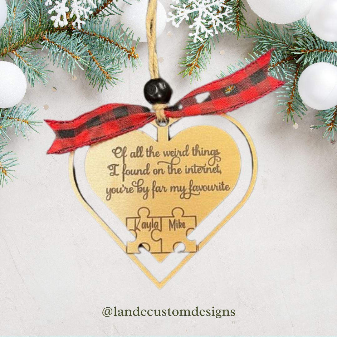Tree Ornament | Couple Met Online | Personalized Gifts