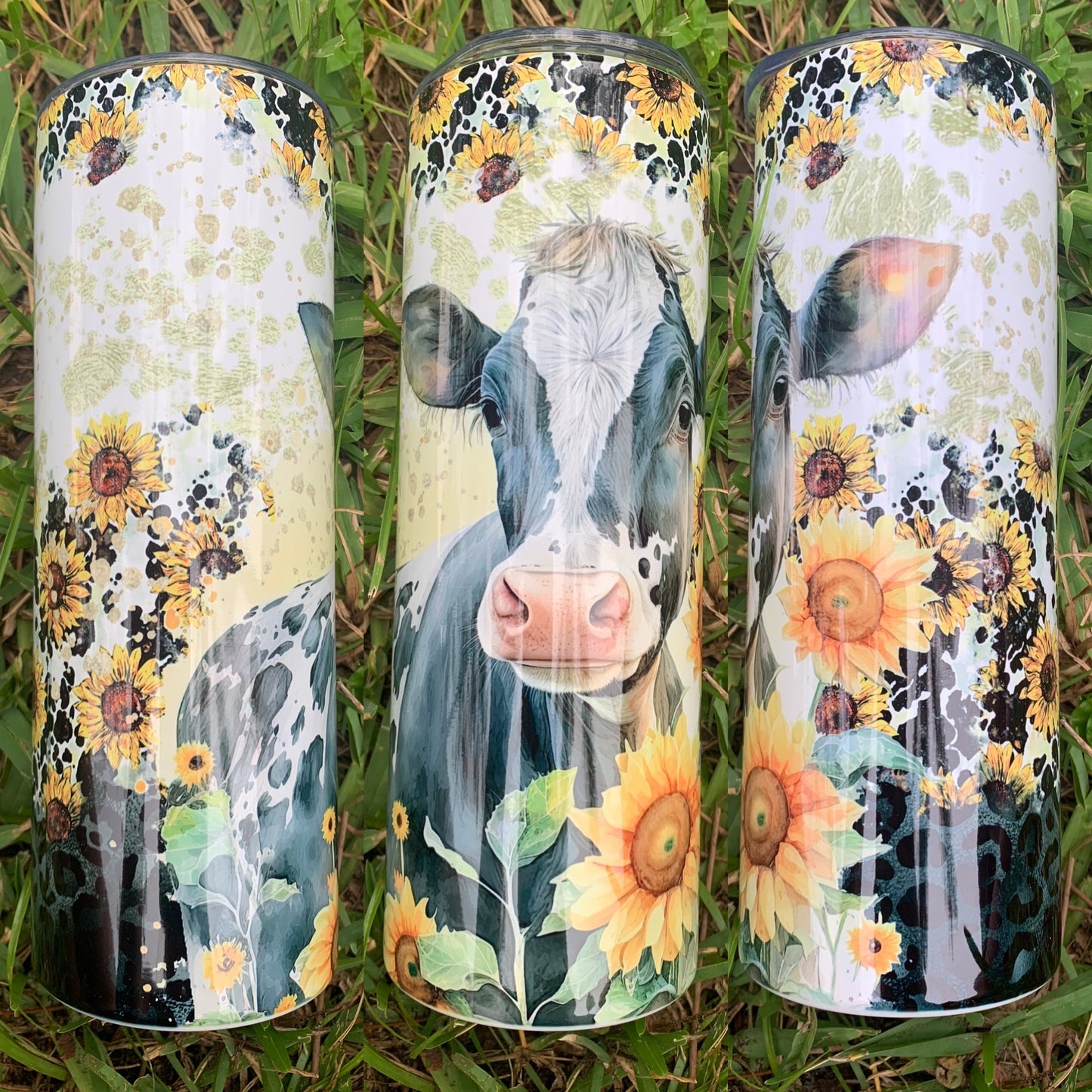Sunflower Cheetah Print Black Cow