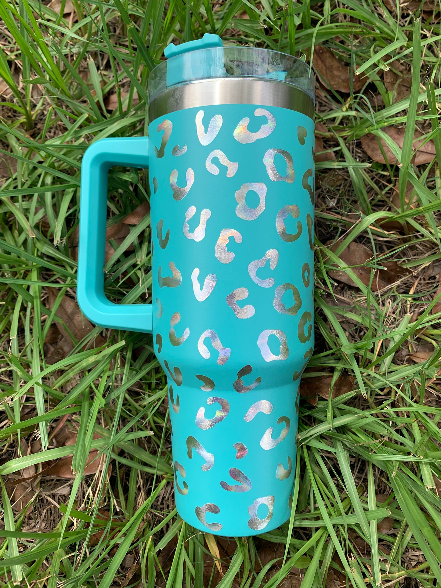 40oz Holographic Cheetah Print Tumbler