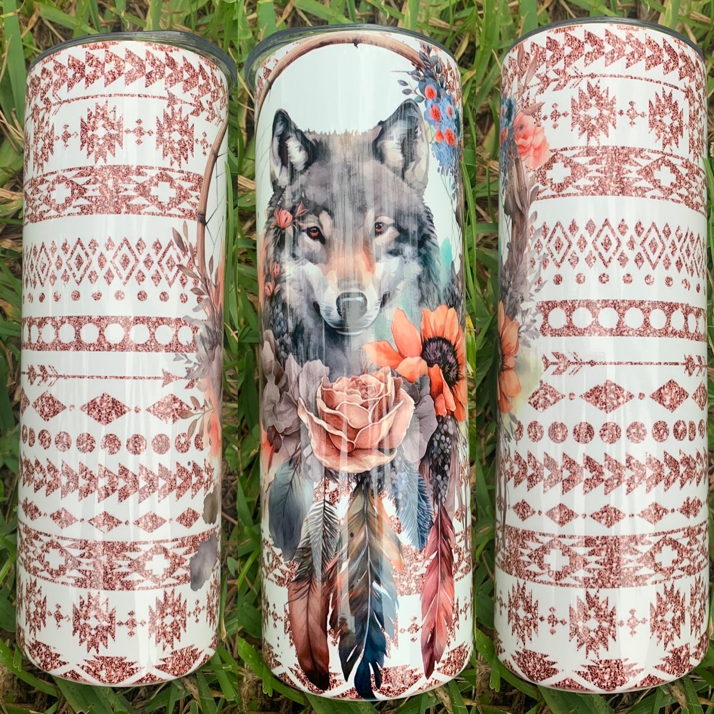 Aztec Rose Gold Wolf
