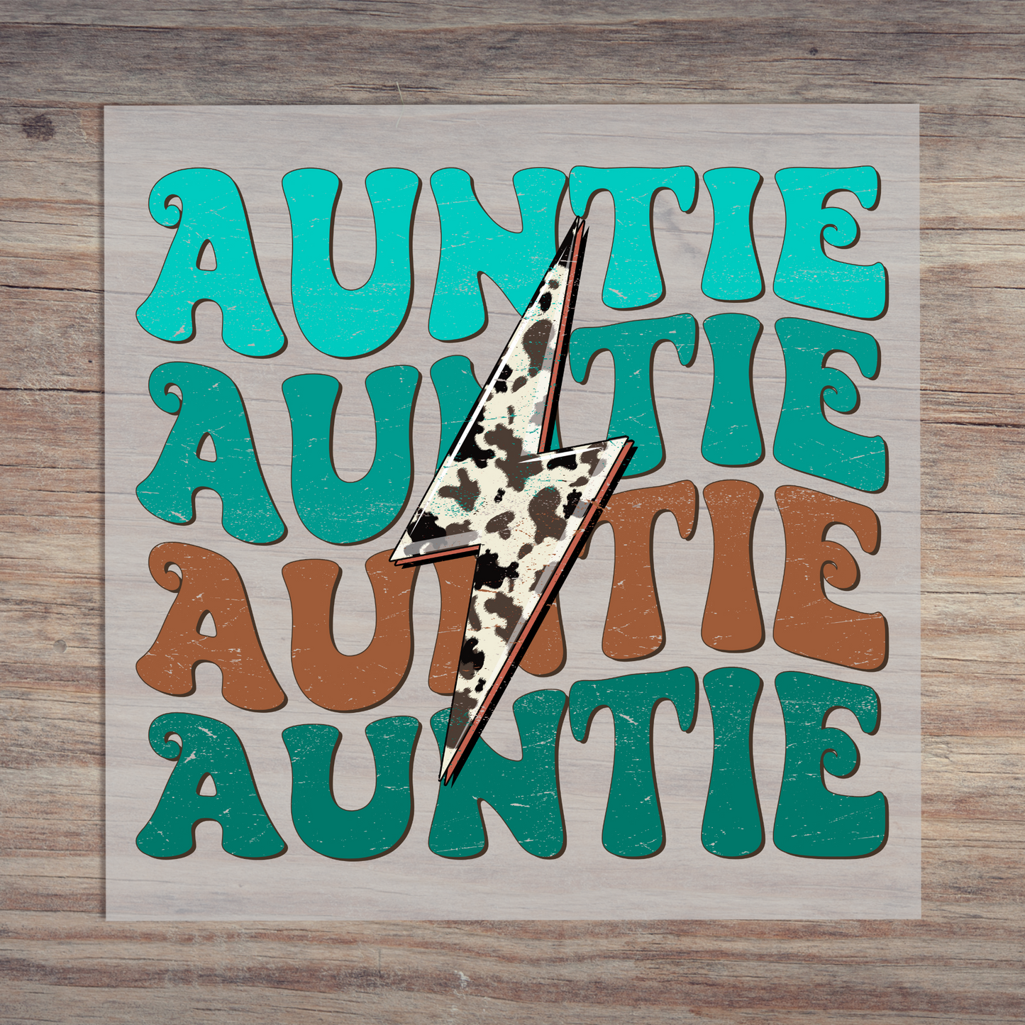 Auntie Teal Lightening Bolt
