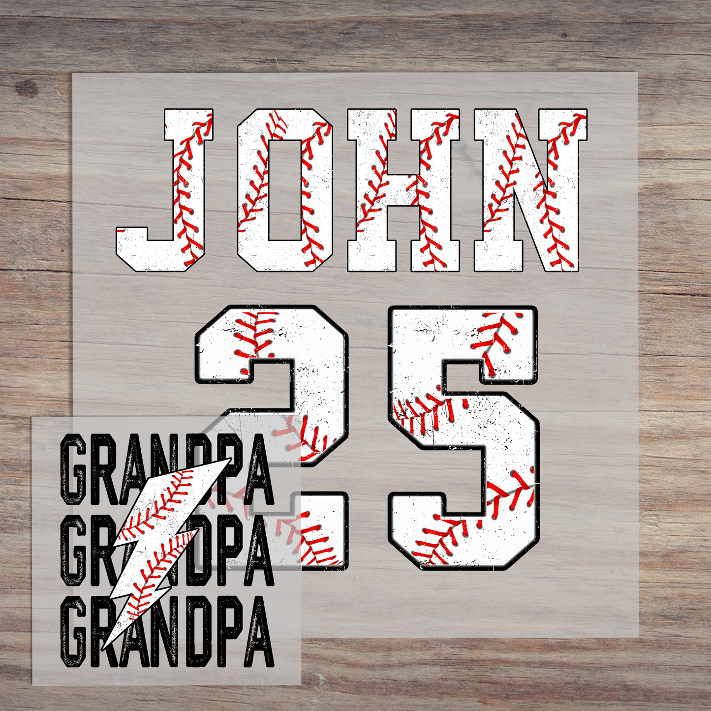 Baseball Grandpa With Custom Numbers and Name