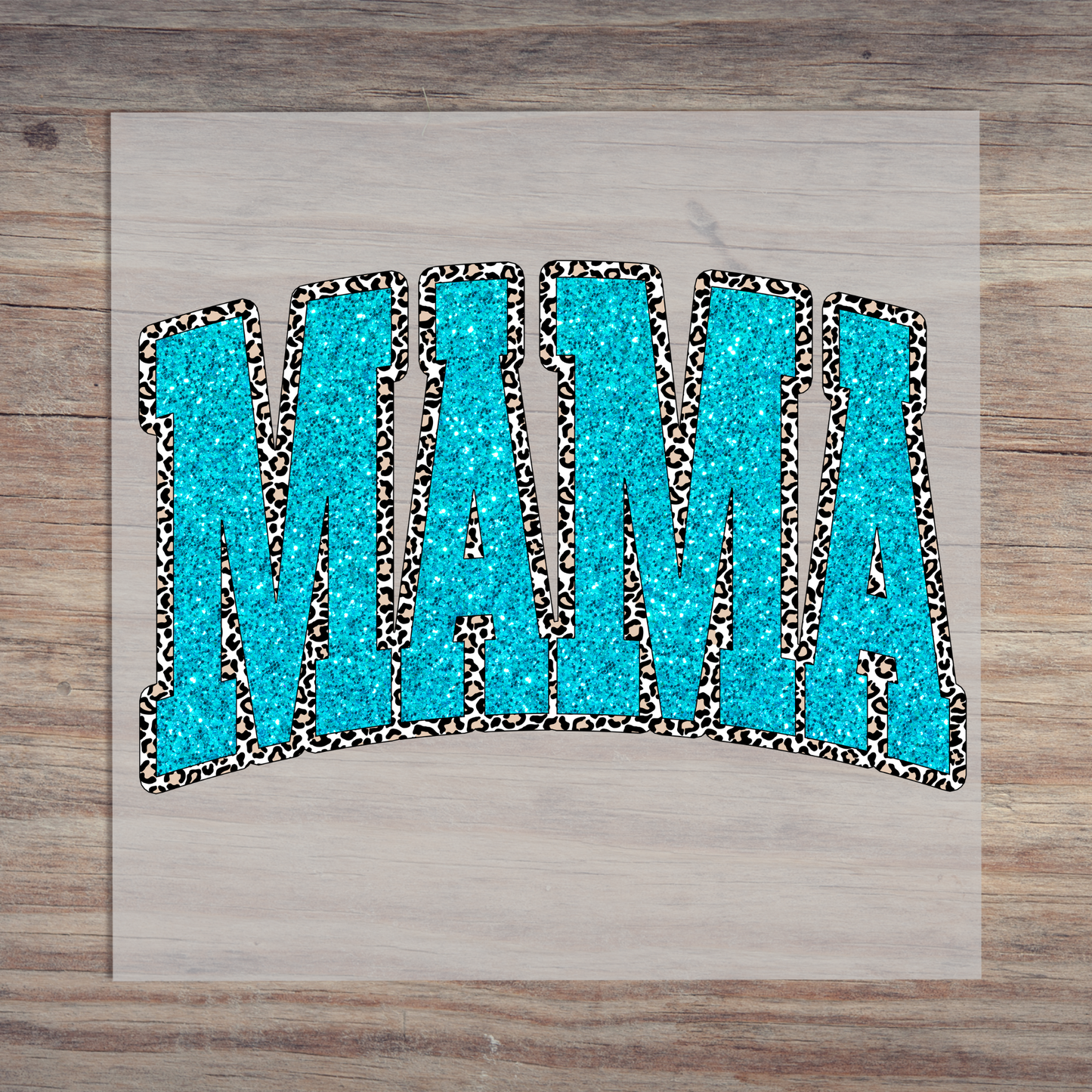 Blue Sequin Cheetah Mama