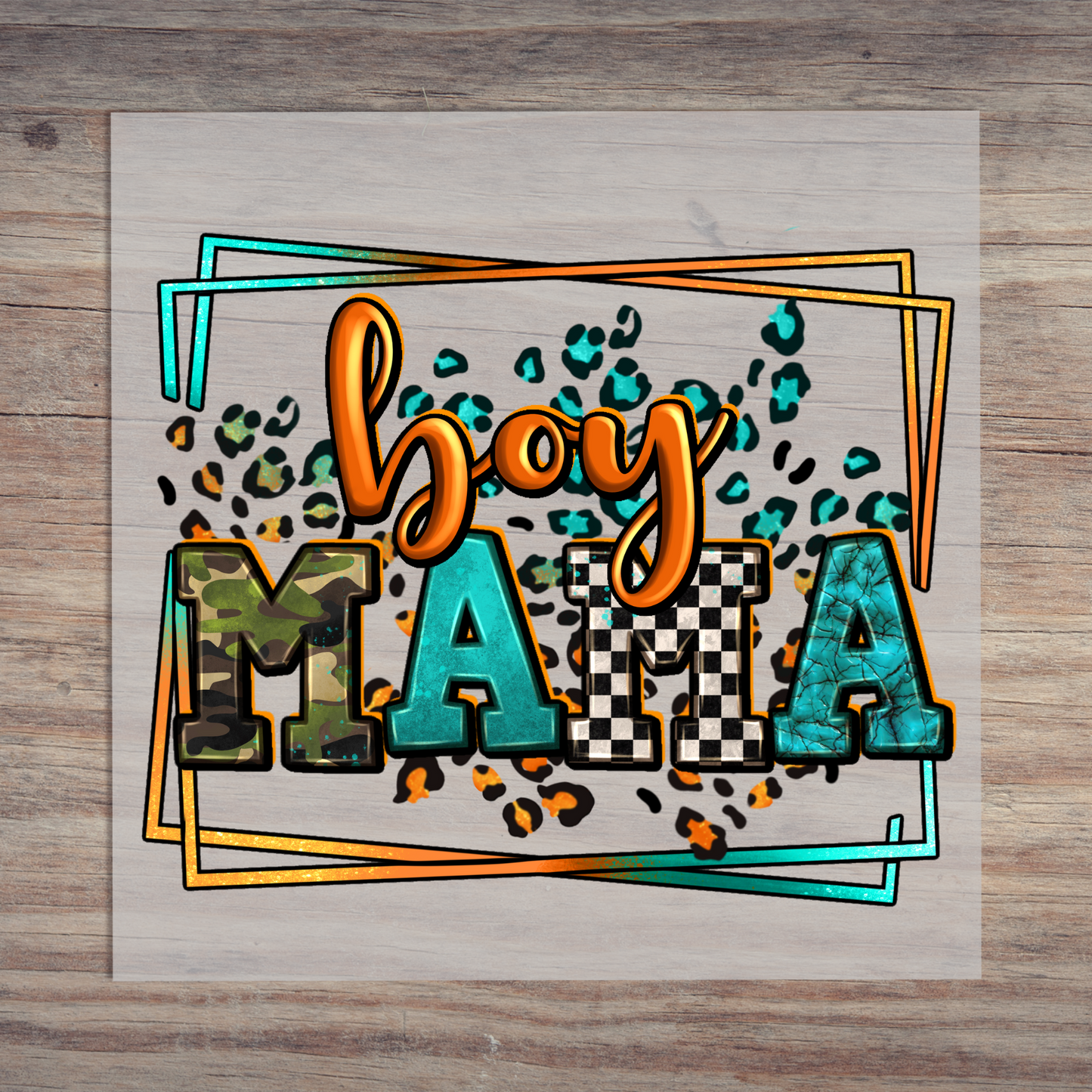 Boy Mama Orange Teal