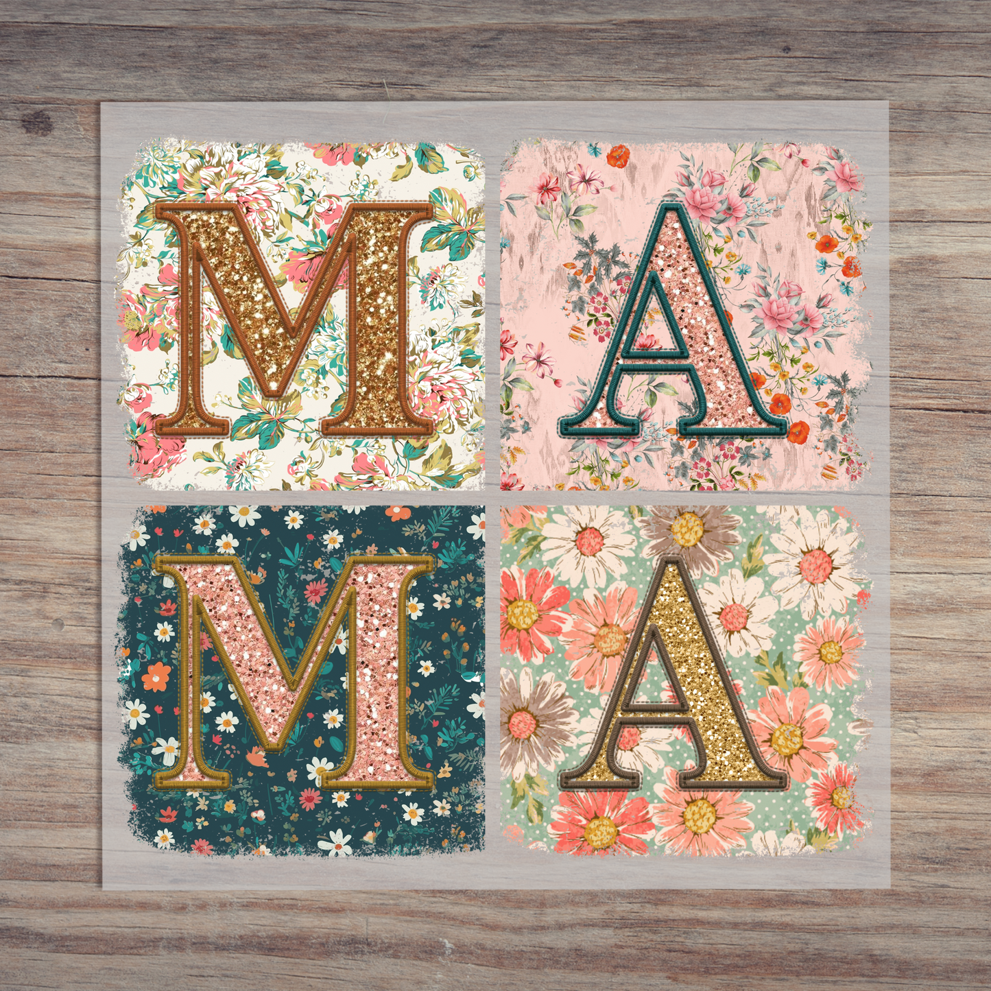 Mama Floral Patch Mock Up