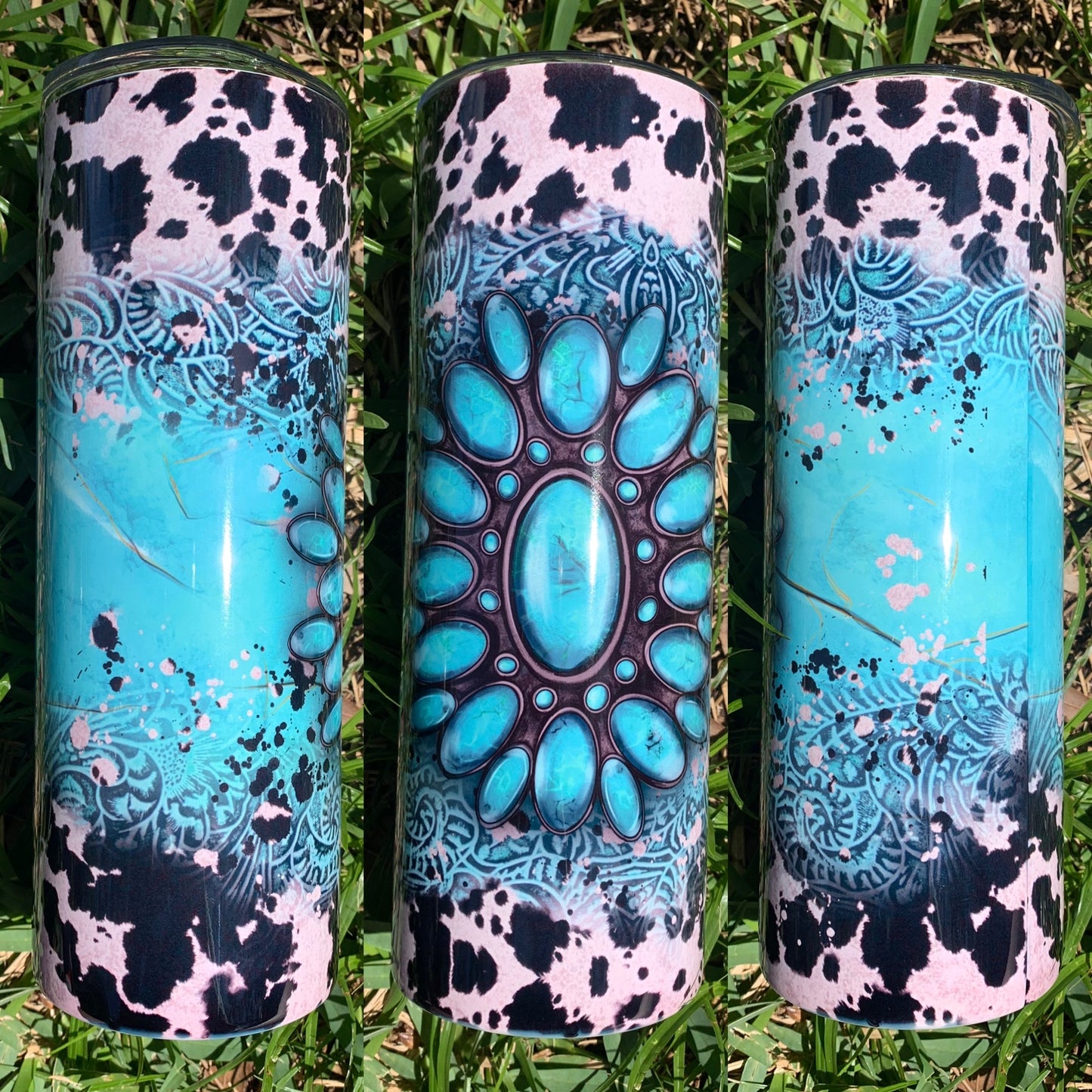 Wester Turquoise Cow Print