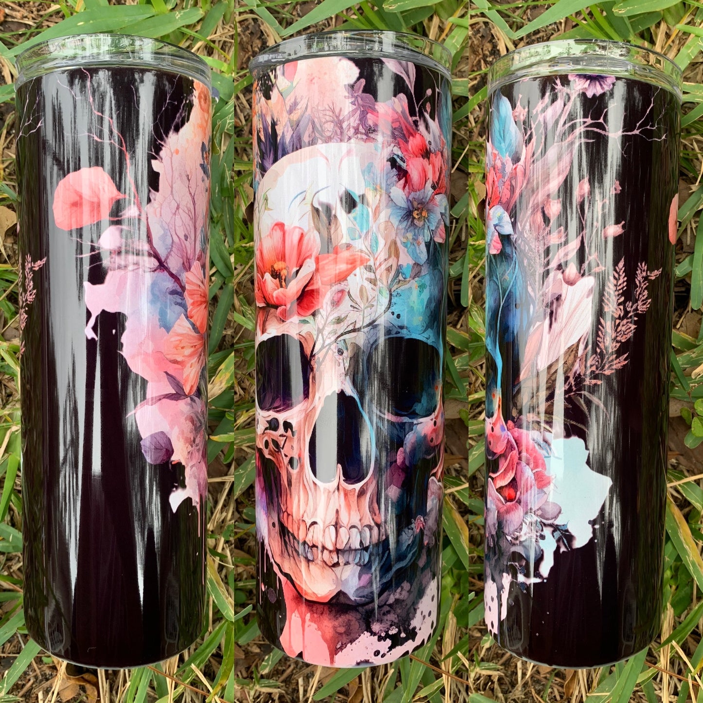 Black Flower Skull