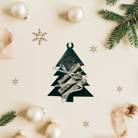 Festive Money Holder | Snowflake Christmas Tree