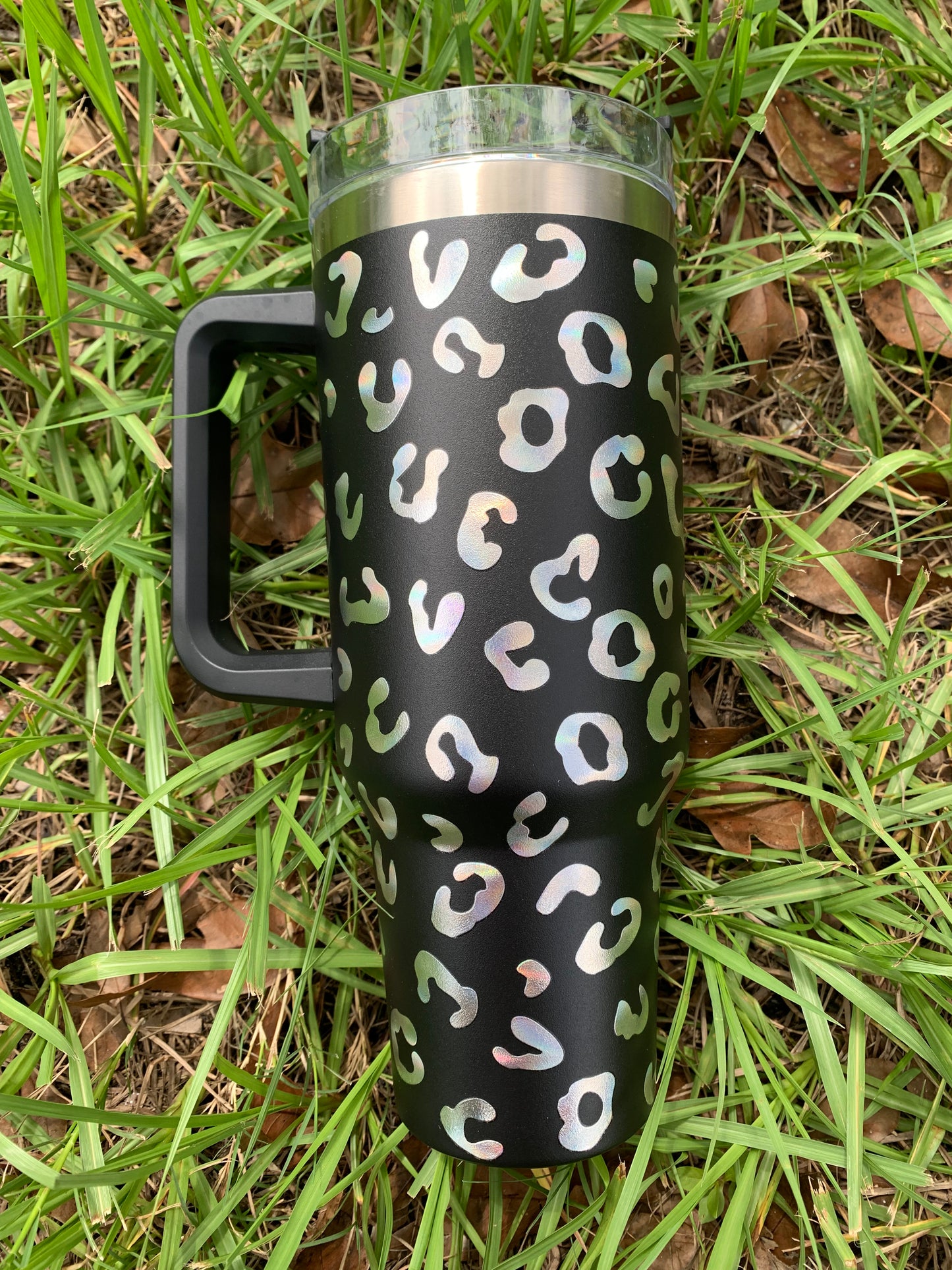 40oz Holographic Cheetah Print Tumbler