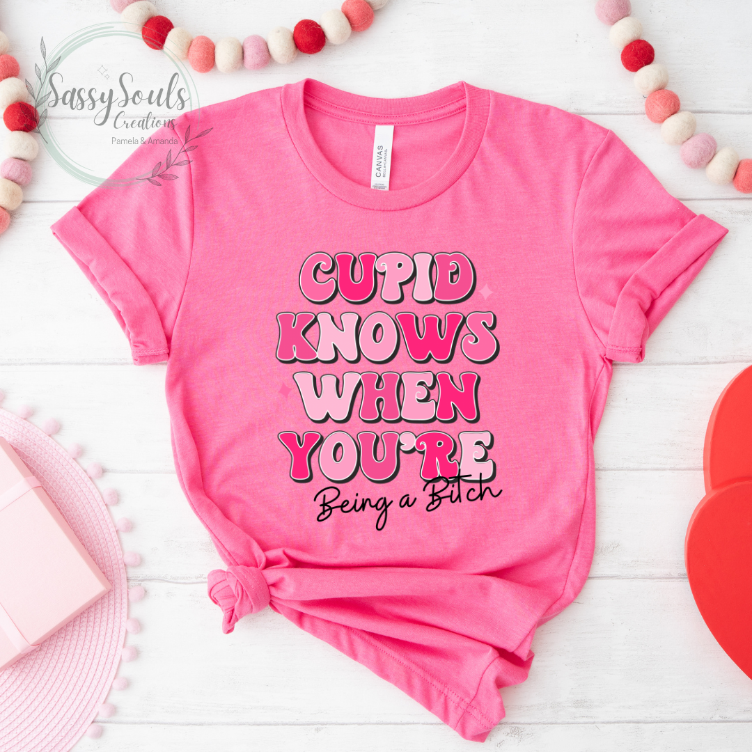 Cupid Knows When You're Being A Bitch Shirt