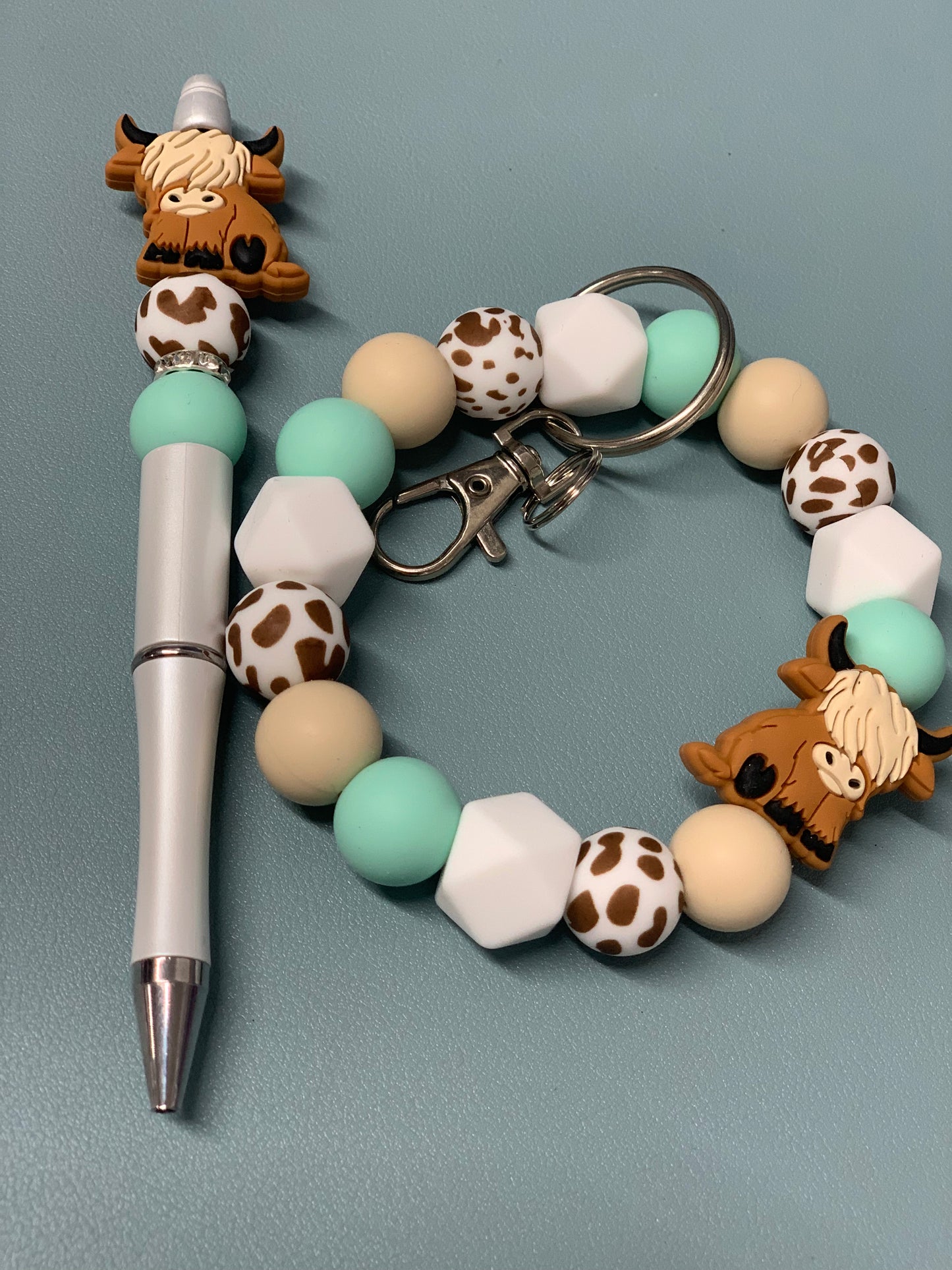 Pen and Wristlet Key Chain Combo