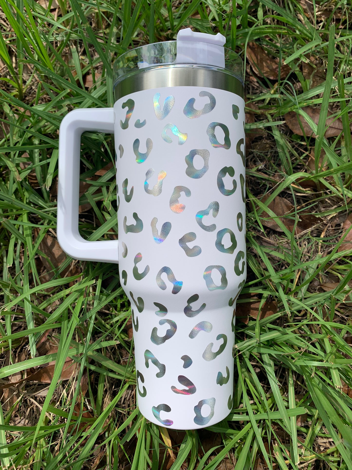 40oz Holographic Cheetah Print Tumbler