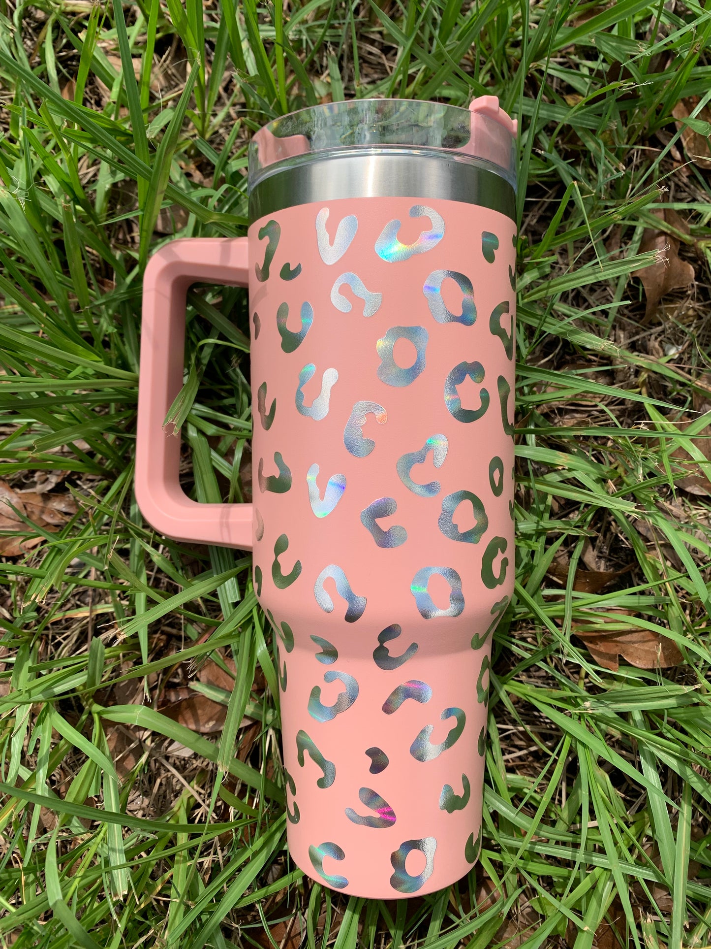 40oz Holographic Cheetah Print Tumbler