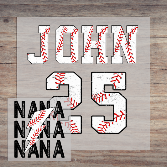 Baseball Nana With Custom Numbers and Name