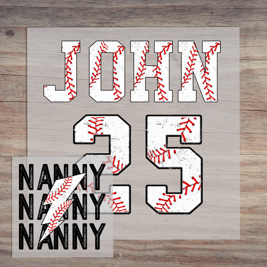 Baseball Nanny With Custom Numbers and Name