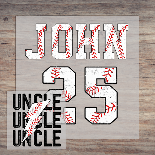 Baseball Uncle With Custom Numbers and Name