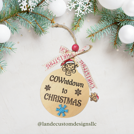 COWntdown to Christmas Ornament