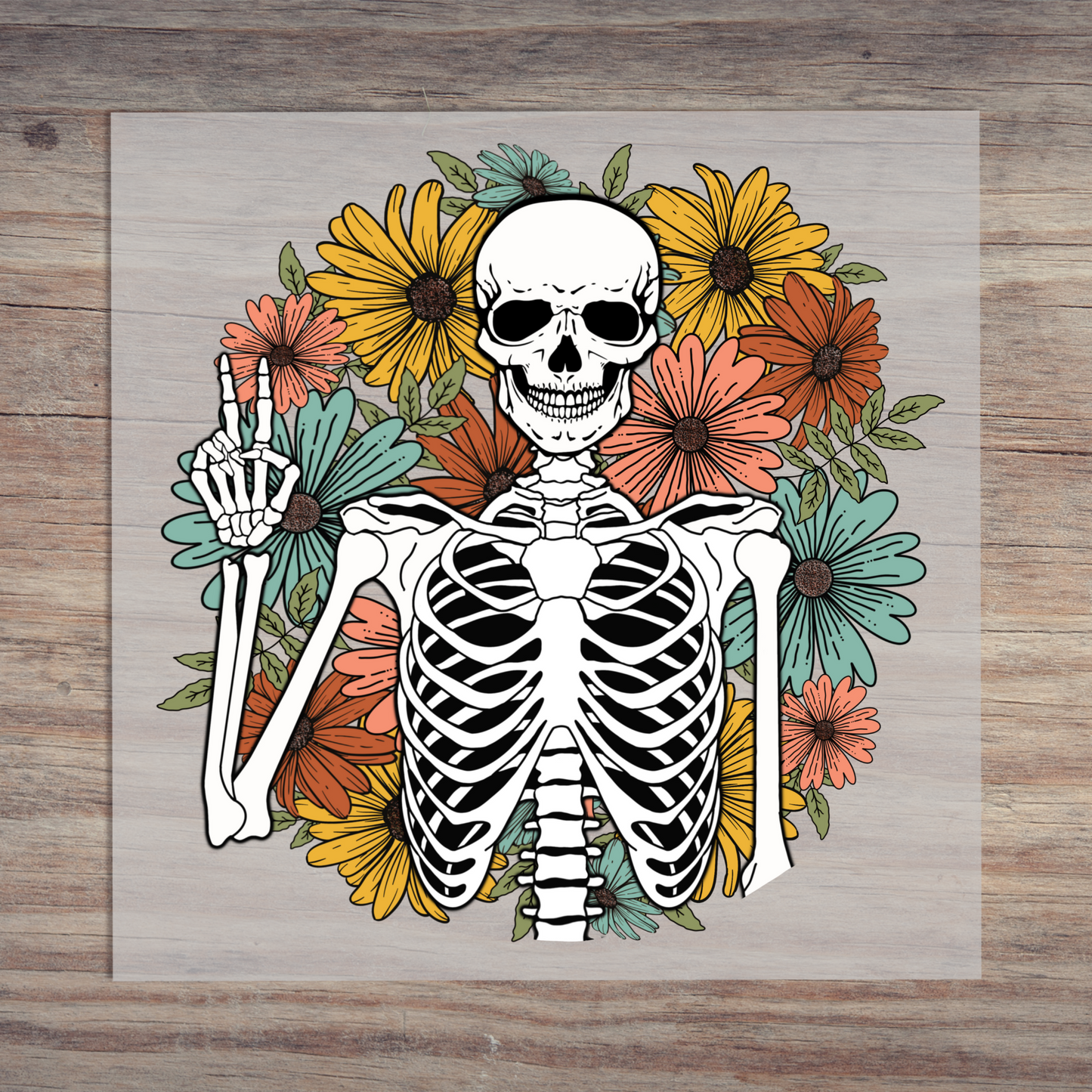 Skeleton Flowers Peace