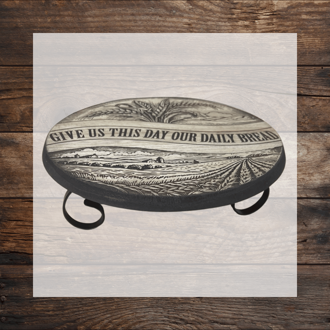 Laser-Engraved Wooden "Daily Bread" Centerpiece