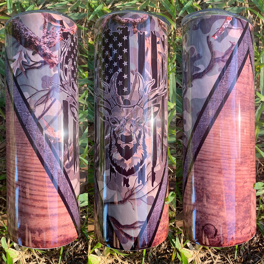 Wood Grain Buck/Black Flag